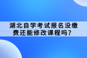 湖北自学考试报名没缴费还能修改课程吗？