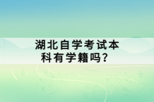 湖北自学考试本科有学籍吗？