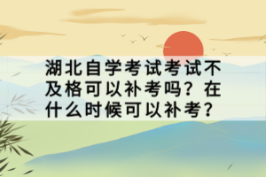 湖北自学考试考试不及格可以补考吗？在什么时候可以补考？