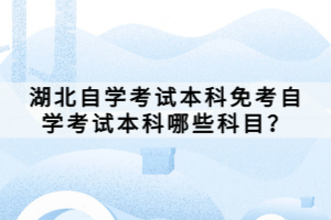 湖北自学考试本科免考自学考试本科哪些科目？