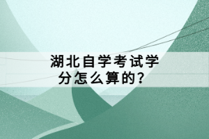 湖北自学考试学分怎么算的？