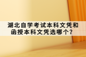 湖北自学考试本科文凭和函授本科文凭选哪个？