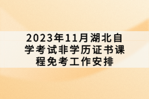 2023年11月湖北自学考试非学历证书课程免考工作安排