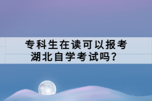 专科生在读可以报考湖北自学考试吗？