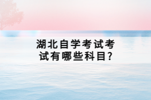 湖北自学考试考试有哪些科目