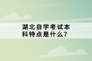 湖北自学考试本科特点是什么？