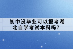 初中没毕业可以报考湖北自学考试本科吗？