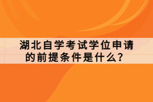 湖北自学考试学位申请的前提条件是什么？