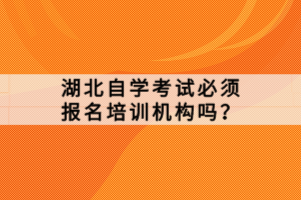 湖北自学考试必须报名培训机构吗？