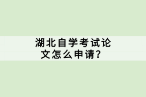 湖北自学考试论文怎么申请？
