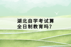 湖北自学考试算全日制教育吗？
