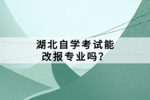 湖北自学考试能改报专业吗？