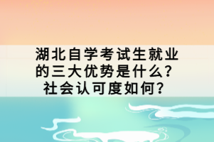 湖北自学考试生就业的三大优势是什么？社会认可度如何？