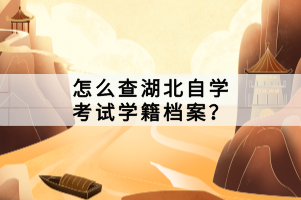 怎么查湖北自学考试学籍档案？