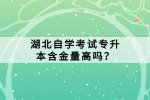 湖北自学考试专升本含金量高吗？