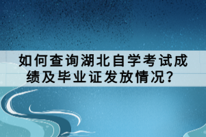 如何查询湖北自学考试成绩及毕业证发放情况？