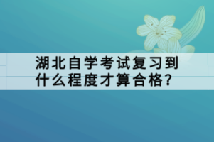 湖北自学考试复习到什么程度才算合格？