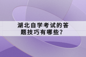 湖北自学考试的答题技巧有哪些？