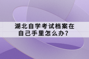 湖北自学考试档案在自己手里怎么办？