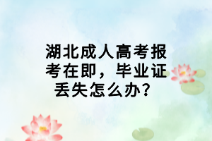 湖北成人高考报考在即，毕业证丢失怎么办？