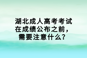 湖北成人高考考试在成绩公布之前，需要注意什么？