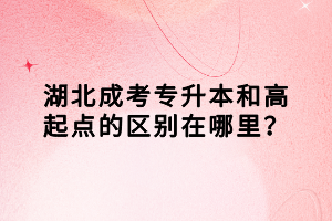 湖北成考专升本和高起点的区别在哪里？