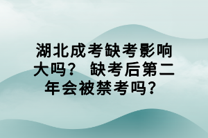 湖北成考缺考影响大吗？缺考后第二年会被禁考吗？