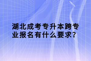 湖北成考专升本跨专业报名有什么要求？