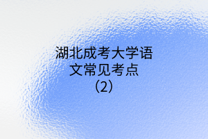 湖北成考大学语文常见考点（2）