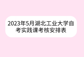 2023年5月湖北工业大学自考实践课考核安排表
