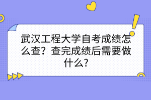 武汉工程大学自考成绩怎么查？查完成绩后需要做什么?