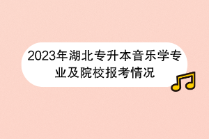 2023年湖北专升本音乐学专业及院校报考情况