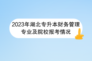 2023年湖北专升本财务管理专业及院校报考情况