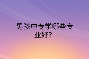 男孩中专学哪些专业好？