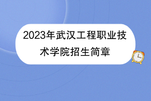 2023年武汉工程职业技术学院招生简章