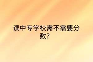 读中专学校需不需要分数？