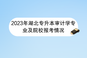 2023年湖北专升本审计学专业及院校报考情况