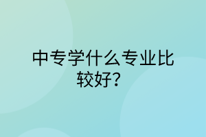 中专学什么专业比较好？