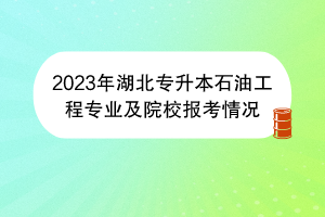 2023年湖北专升本石油工程专业及院校报考情况