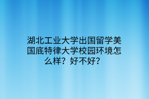湖北工业大学出国留学美国底特律大学校园环境怎么样?好不好? 湖北工业大学出国留学美国底特律大学校园环境怎么样?好不好?