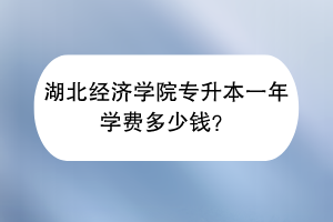 湖北经济学院专升本一年学费多少钱？