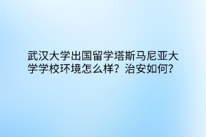 武汉大学出国留学塔斯马尼亚大学学校环境怎么样？治安如何？