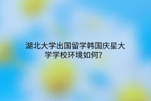 湖北大学出国留学韩国庆星大学学校环境如何？
