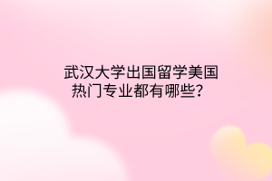 武汉大学出国留学美国热门专业都有哪些？