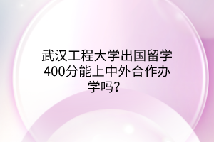 武汉工程大学出国留学400分能上中外合作办学吗？