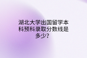 湖北大学出国留学本科预科录取分数线是多少？