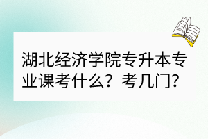 湖北经济学院专升本专业课考什么？考几门？
