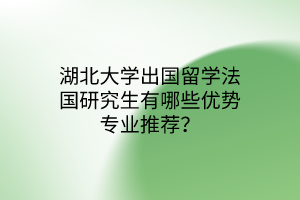 湖北大学出国留学法国研究生有哪些优势专业推荐？
