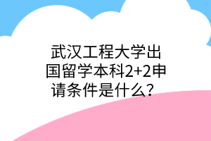 武汉工程大学出国留学本科2+2申请条件是什么？