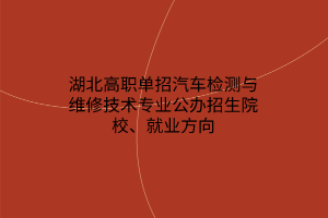 湖北高职单招汽车检测与维修技术专业公办招生院校、就业方向 湖北高职单招汽车检测与维修技术专业公办招生院校、就业方向